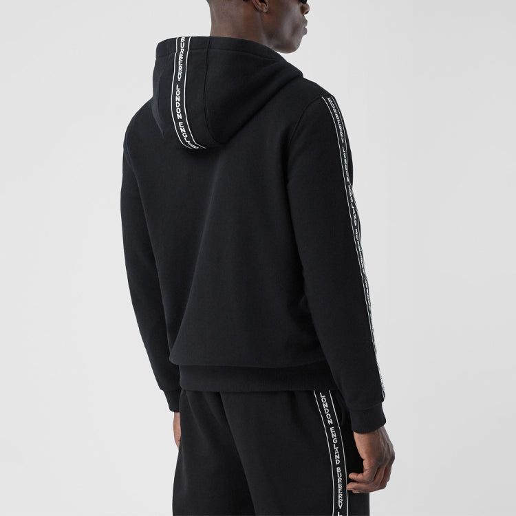 Burberry FW20 Logo Cotton hooded Zipper Sports Tops Black 80295271