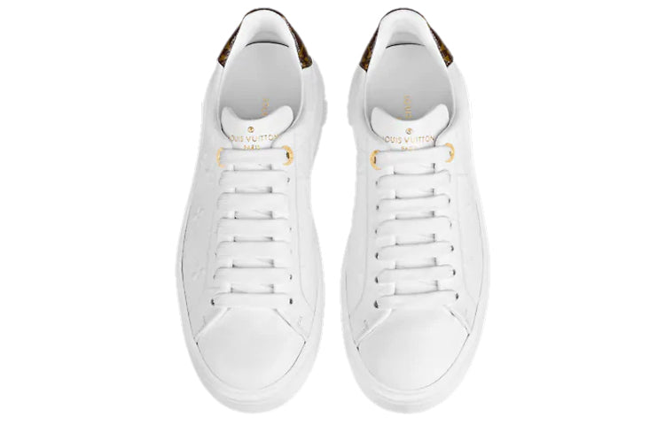 (WMNS) LOUIS VUITTON Time Out Sneakers 'White Monogram with Brown Monogram' 1A87OS