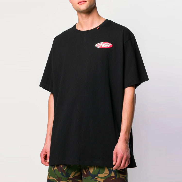 Off-White SS19 Red Arrow Printing Short-Sleeve Tee Men Black OMAA038S191850061020
