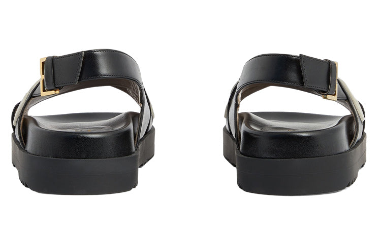 (WMNS) Gucci Sandal with Logo Script 'Black White' 738691-AAB3J-1363