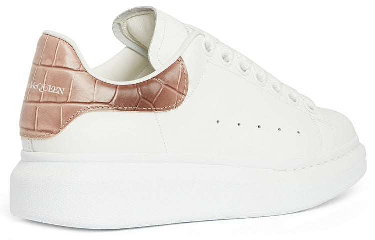 (WMNS) Alexander McQueen Oversized Sneaker 'White Burnt Pink Crocodile' 553770WICG69886