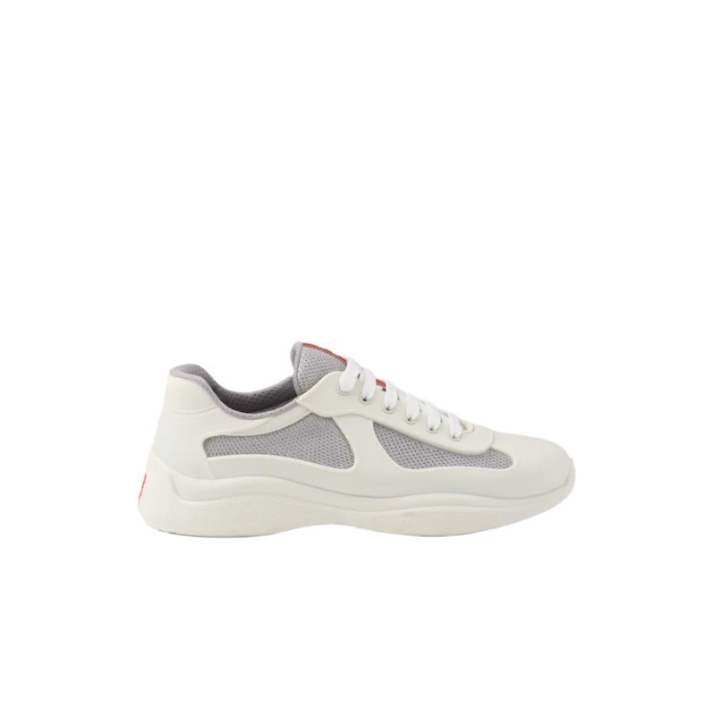 Prada America's Cup Soft rubber and bike fabric sneakers 'Cream'