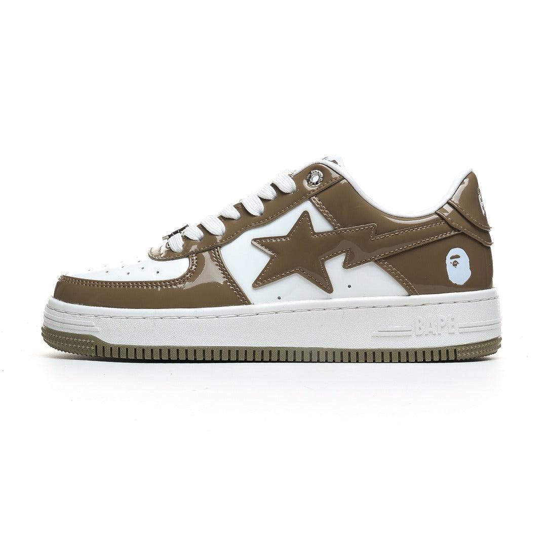 A Bathing Ape Bape Sta Patent Leather White Khaki