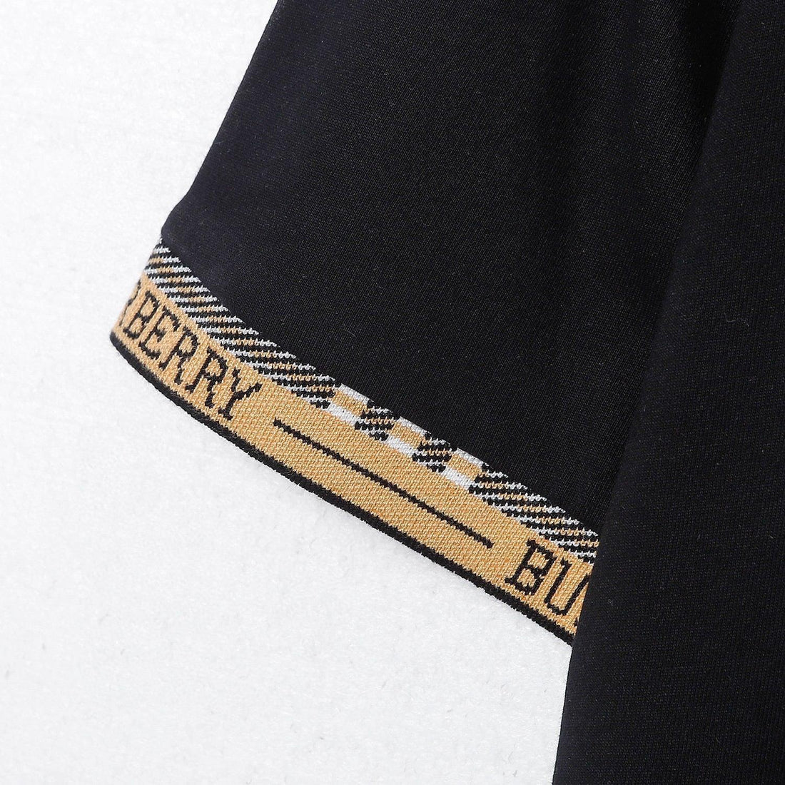 Burberry Luxury T-Shirt Without Collar 'Black & Beige' - Premium Cotton Tee