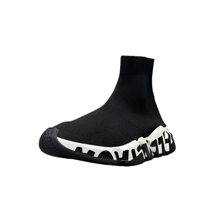 Balenciaga Speed Graffiti Trainers White Black Logo