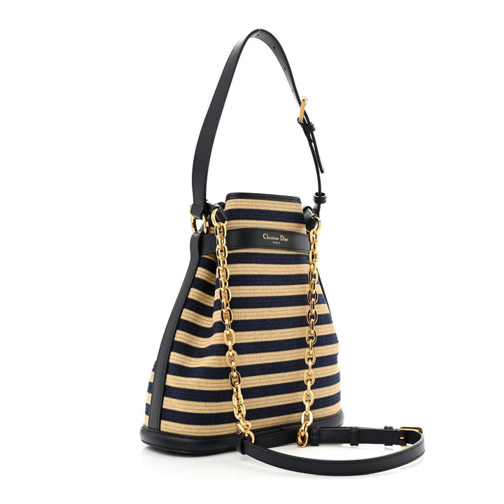 Chiristian Dior C'est Dior Bag Medium Hand Shoulder Bag Raffia Natural