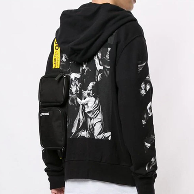 Off-White Caravaggio Square Slim Zip Hoodie 'Black/Multicolor' OMBE001S20E300051088