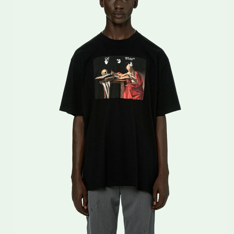 Off-White Caravaggio Short-Sleeve Over Tee 'Black/Red' OMAA038R21JER0031025