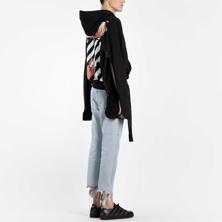 Men's Off-White Flame Printing Black OMBB025S181920781088