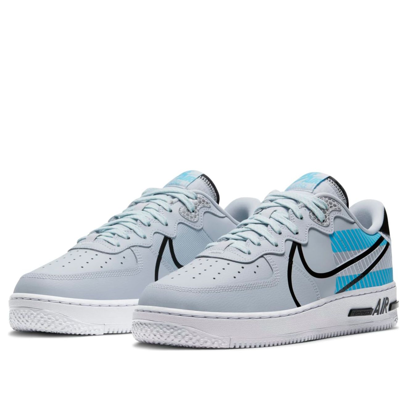 Nike x 3M Air Force 1 React LX 'Pure Platinum Baltic Blue' CT3316-001