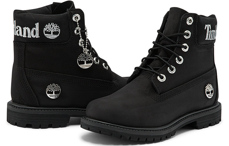 (WMNS) Timberland 6 Inch Premium Waterproof Boots 'Black Nubuck with Silver Logo' A5TYUW