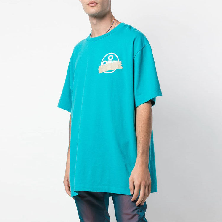 Off-White SS20 Diagonal Arrows Tape T-Shirt 'Blue' OMAA038R201850023948