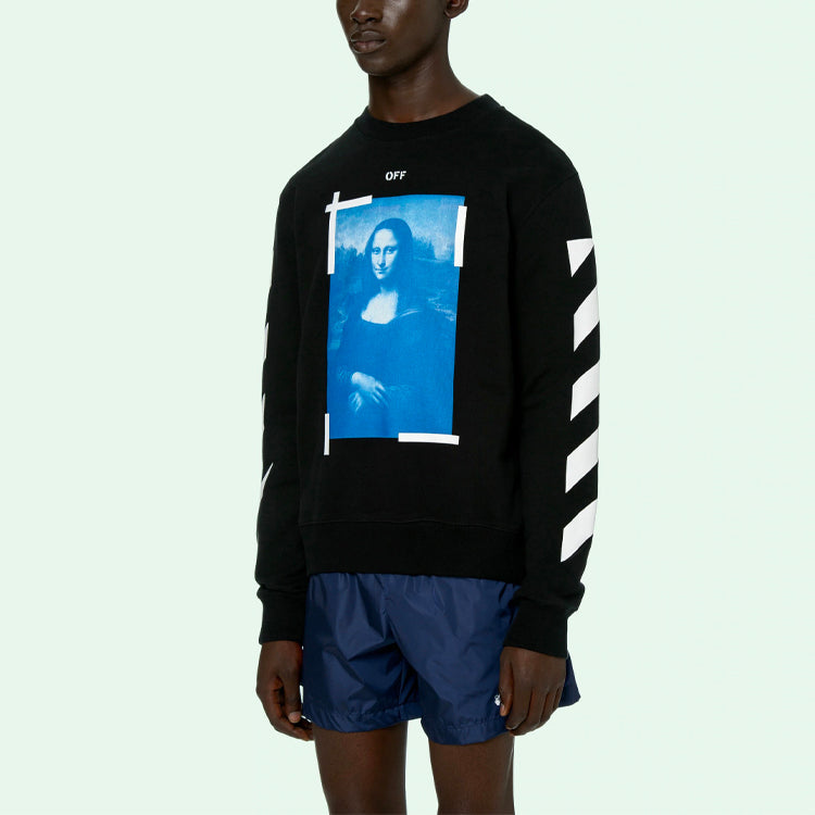 Off-White SS21 Printing Pattern Round Neck Black OMBA025R21FLE0031001