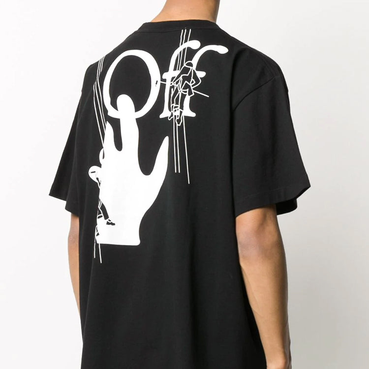 Off-White Pattern Printing Short Sleeve Black OMAA038E20JER0011001