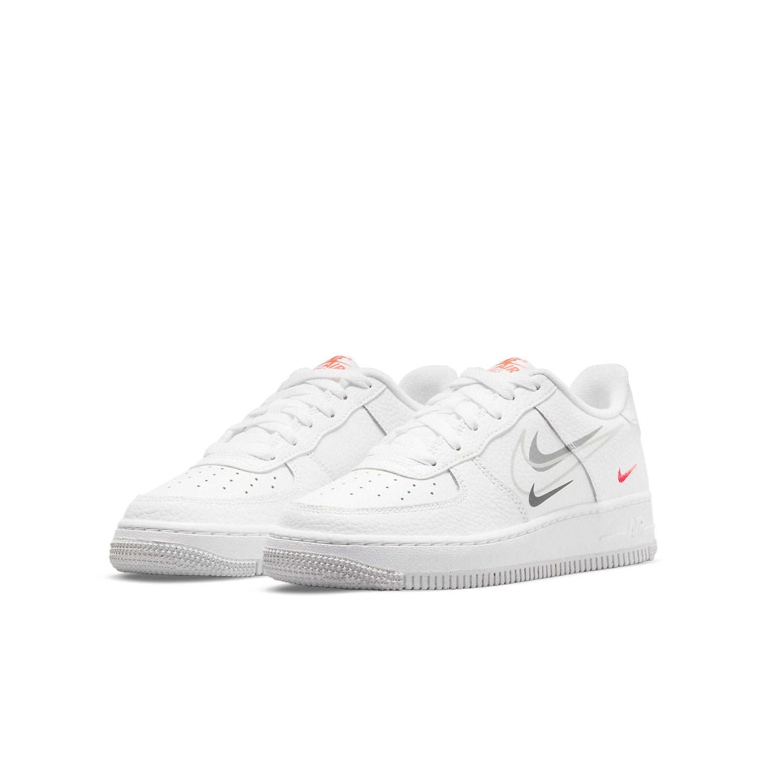 (GS) Nike Air Force 1 Low 'Multi-Swoosh White Particle Grey Photon Dust Bright Crimson' DO6486-100