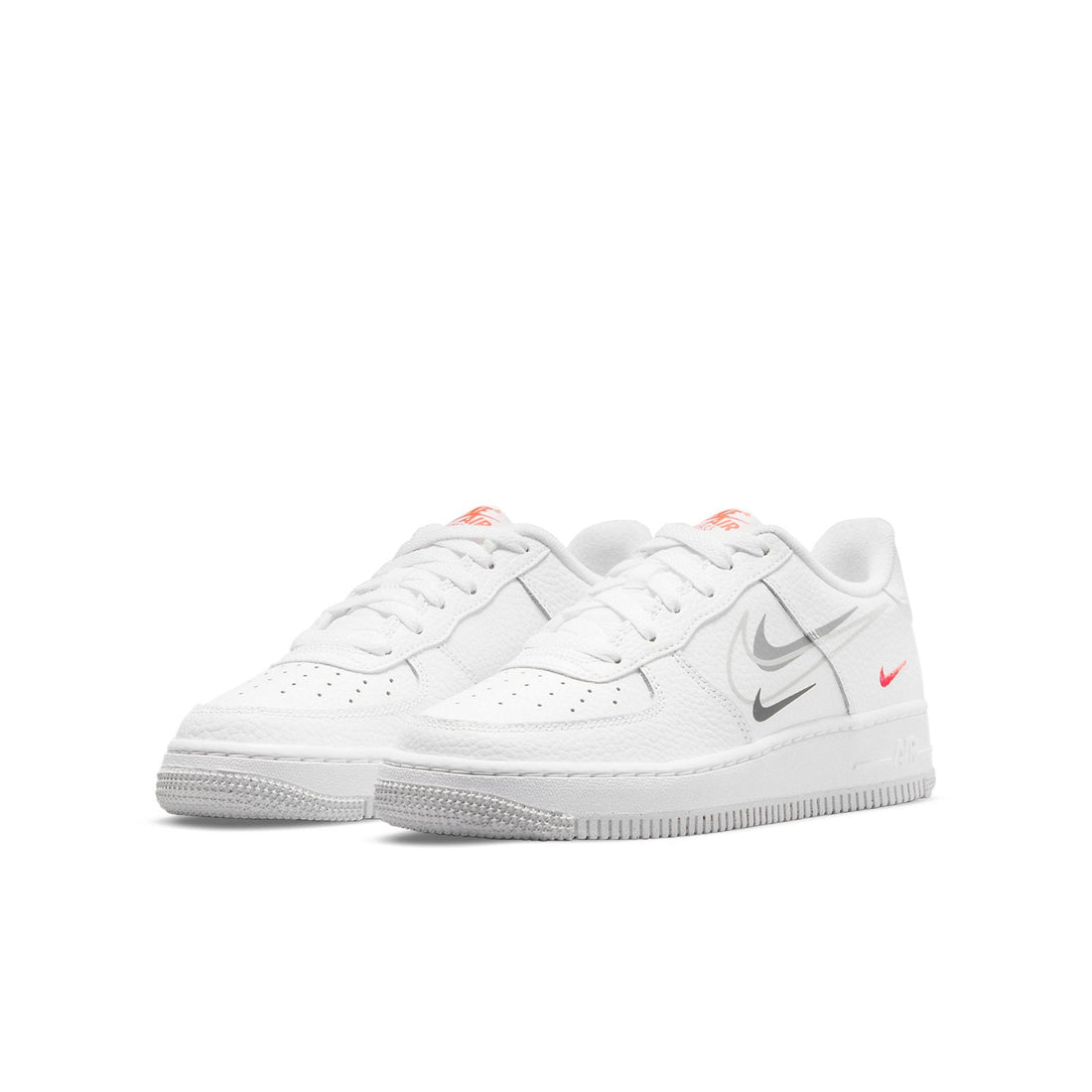 (GS) Nike Air Force 1 Low 'Multi-Swoosh White Particle Grey Photon Dust Bright Crimson' DO6486-100
