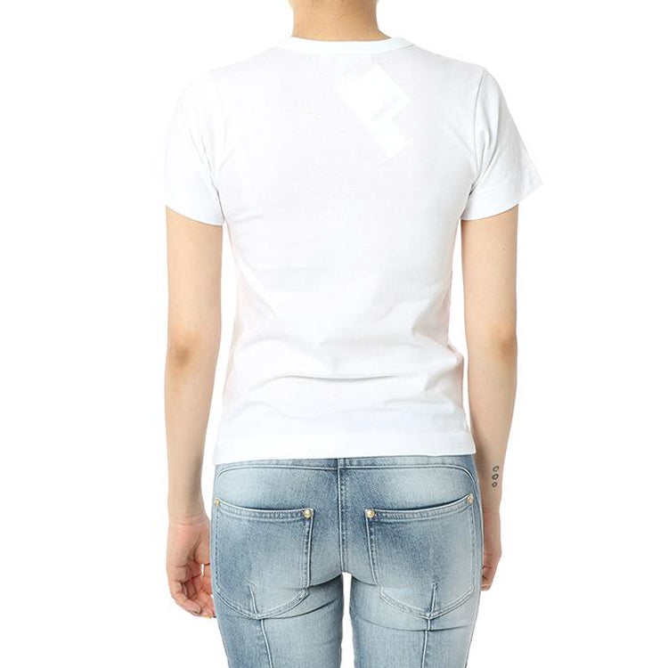(WMNS) COMME des GARCONS PLAY Blue Eye Heart Tee 'White' AZ-T085-051-1