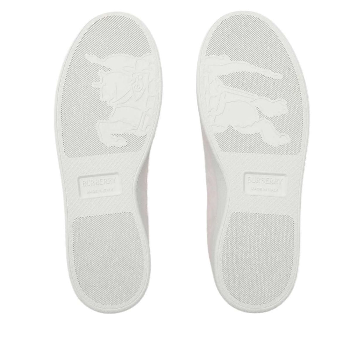 Burberry 26 Embossed Check Leather Set Sneakers 'Porcelain White' 81193131