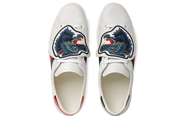 Gucci Ace Sneakers With Removable Wolf Patches 'White' 497130-0FI10-9060