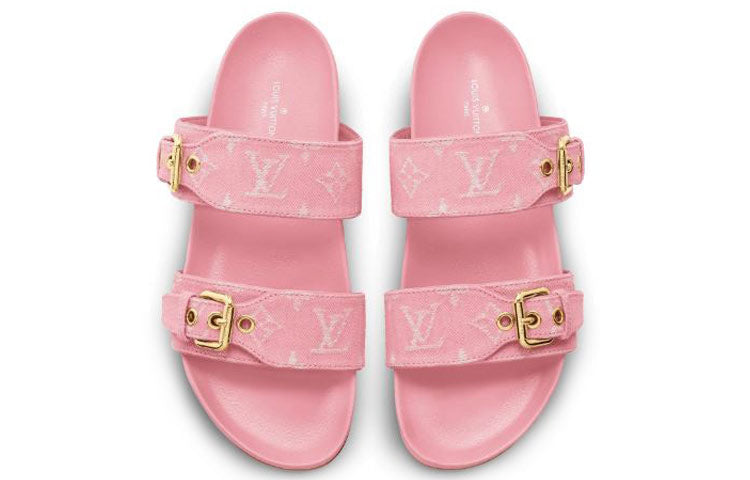 (WMNS) LOUIS VUITTON Bom Dia Mules 'Pink Minigram' 1A67V5