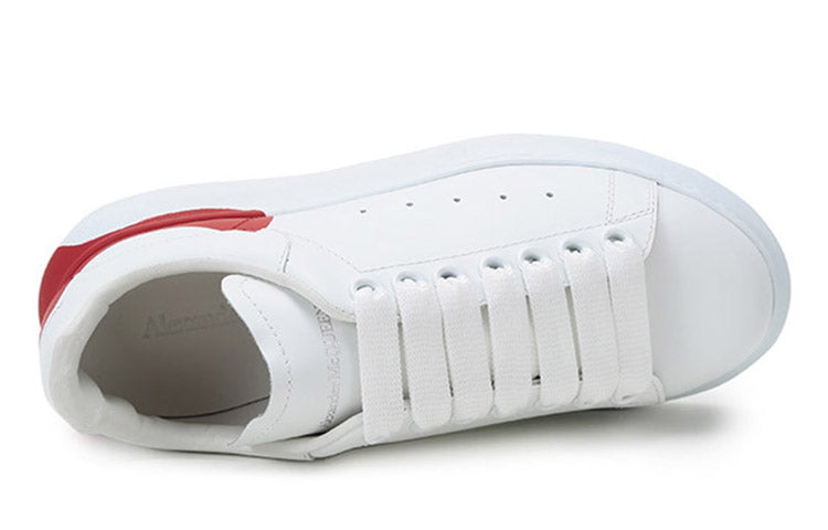 (WMNS) Alexander McQueen Oversized Sneaker 'White Red Heel' 650789WHZ4U9676