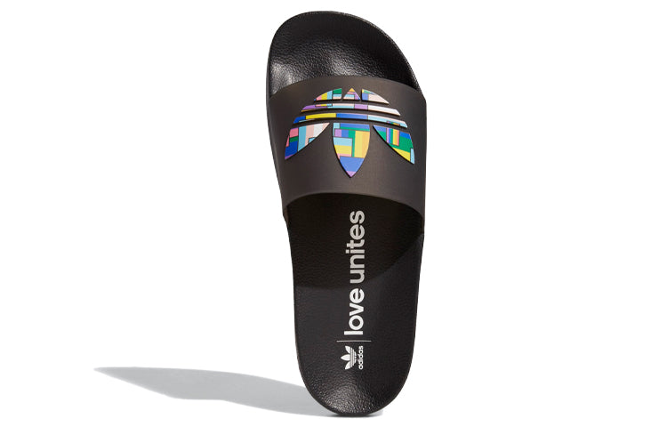 adidas Adilette Slides 'Pride - Core Black' FY9017