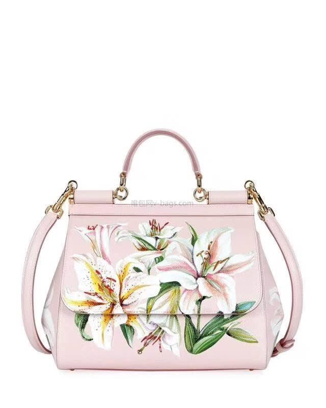 Dolce & Gabbana Small Sicily Lily Dauphine Leather Bag