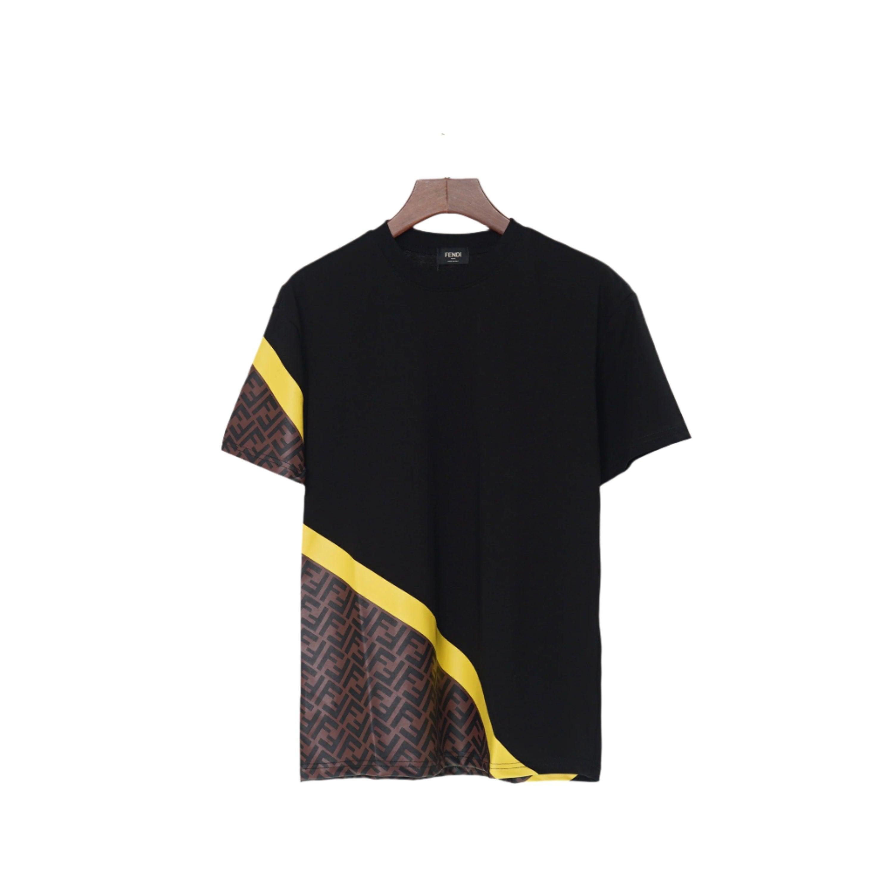 Fendi T-Shirt without Collar 'Black-Brown-Yellow'