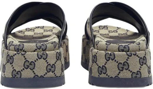 GUCCI SLIDE SANDAL " BEIGE BLUE "