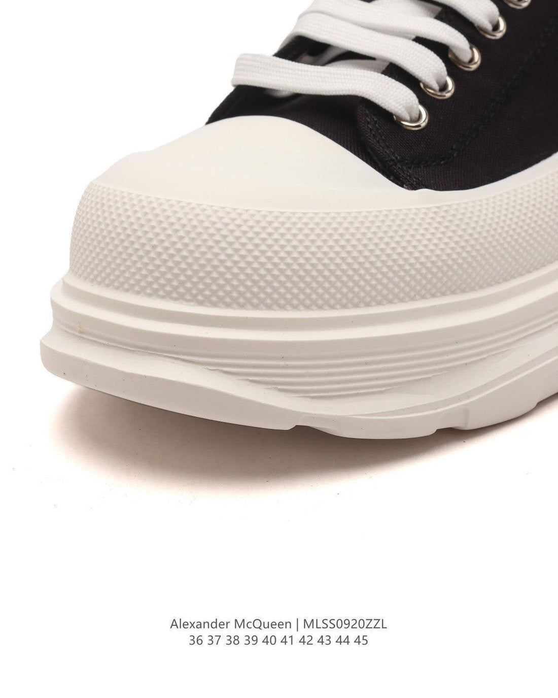 Alexander McQueen Women Tread Slick lace-up Sneakers 'Black/White'