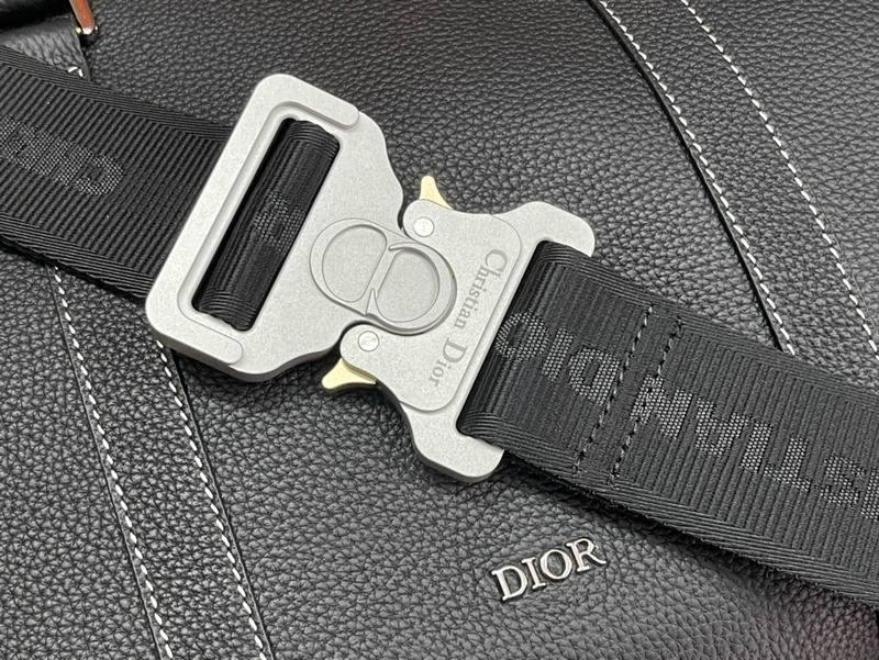 Dior Lingot 50 Duffle Bag In Black Grained Calfskin
