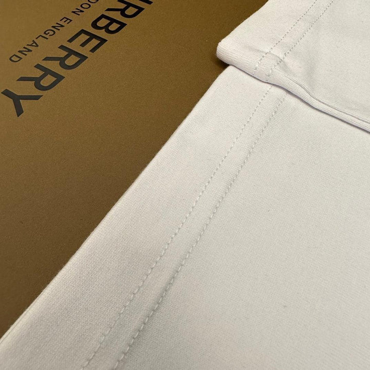 Burberry T-Shirt Without Collar 'White & Beige' - Luxury Casual Elegance