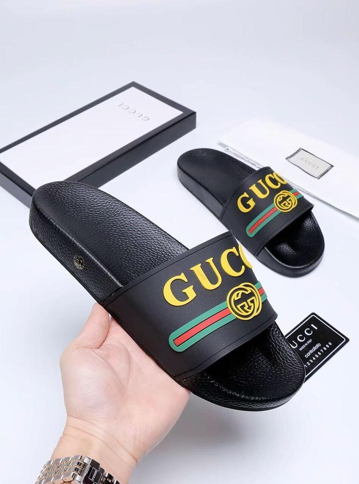 Gucci Leather Slippers - Men's Luxury Loungewear | Authentic