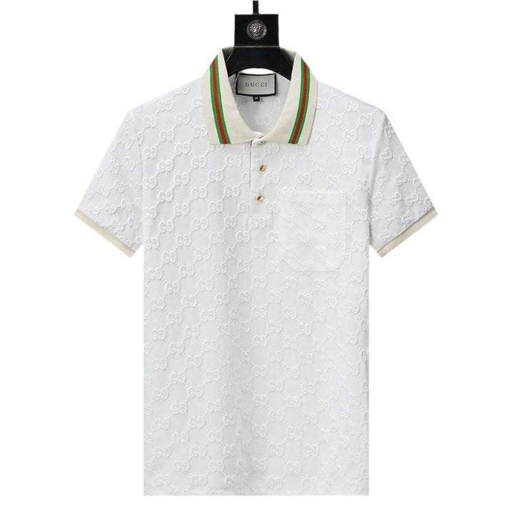 Gucci Luxury White T-shirt with Collar – Men's Premium Cotton