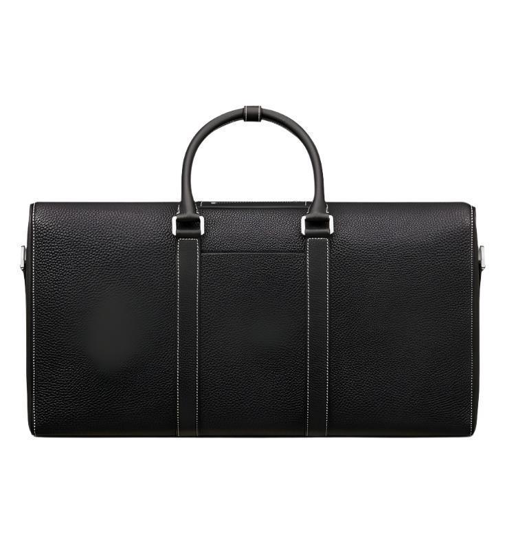 Dior Lingot 50 Duffle Bag In Black Grained Calfskin