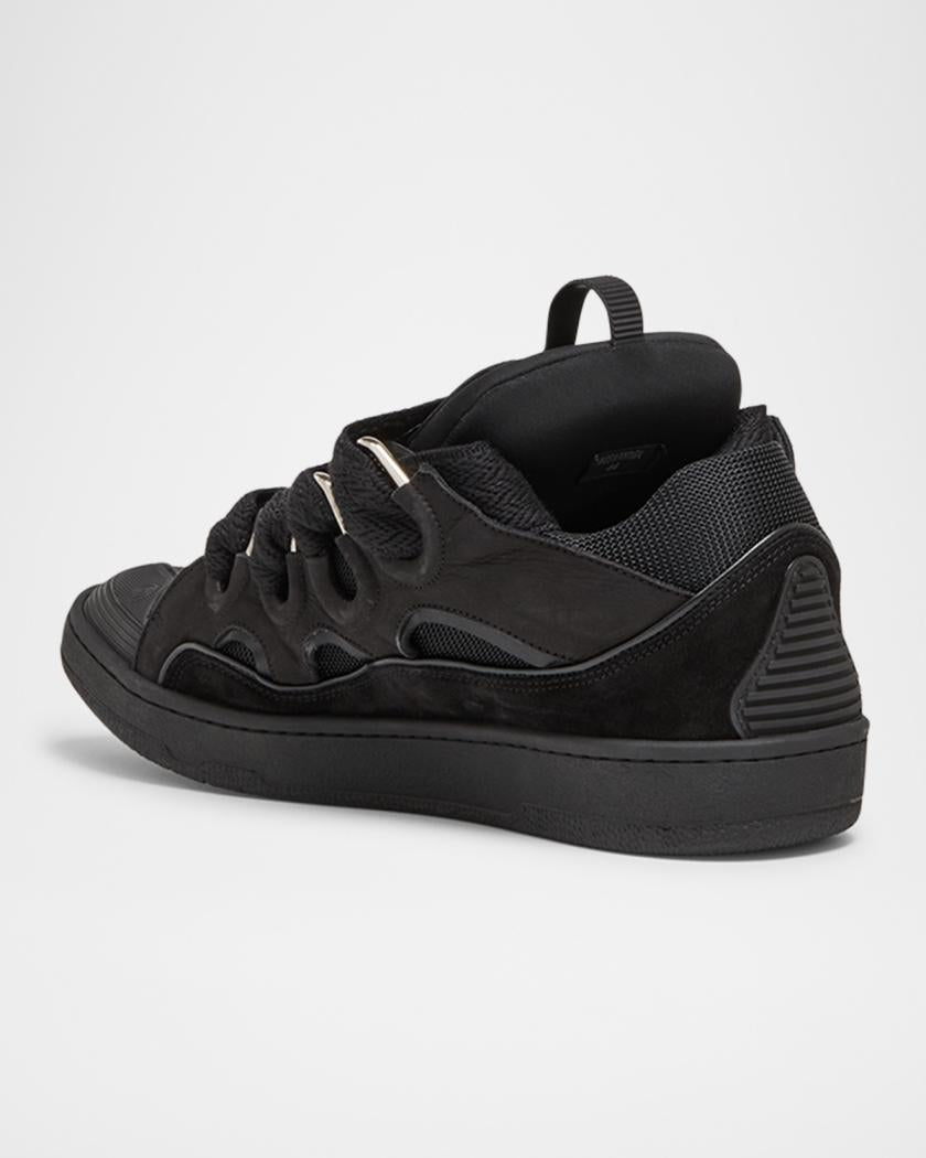 Men's Curb Napa Leather Low-Top Sneakers