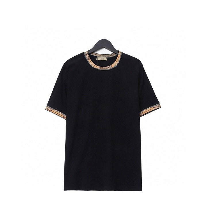 Burberry Luxury T-Shirt Without Collar 'Black & Beige' - Premium Cotton Tee