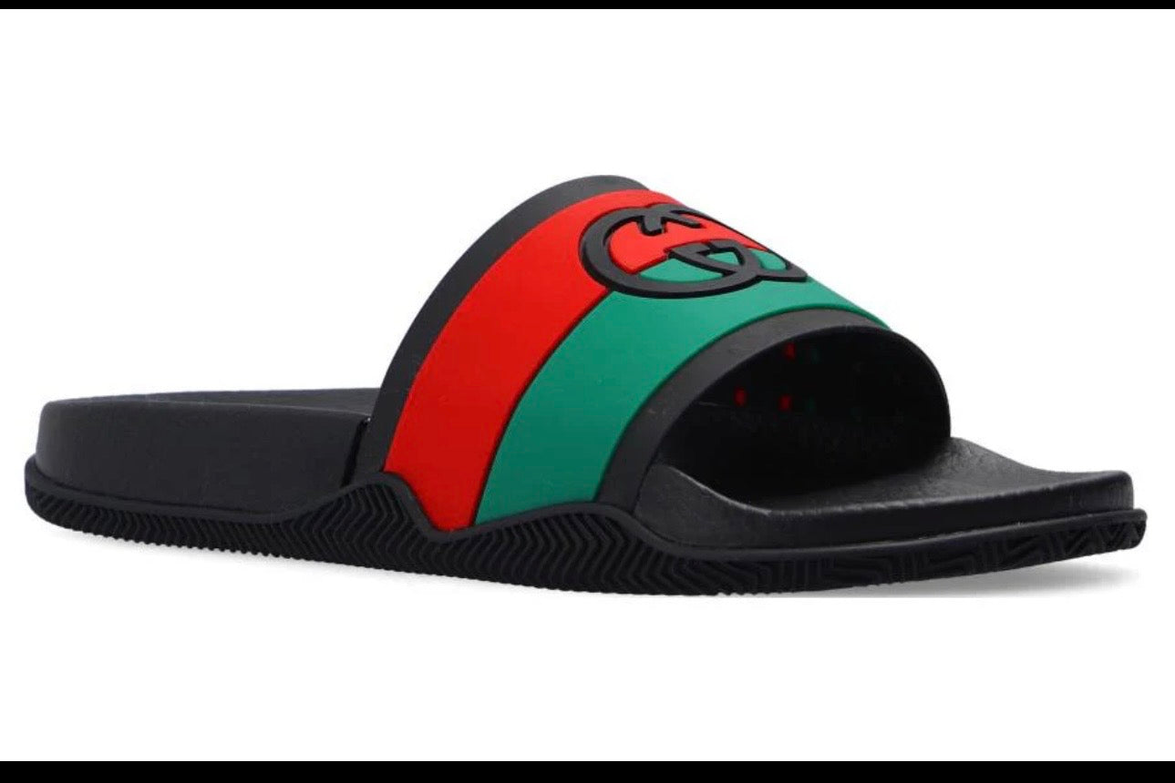 Gucci Slide 'Interlocking G - Black Red Green' 655265-JFA00-8815 #.