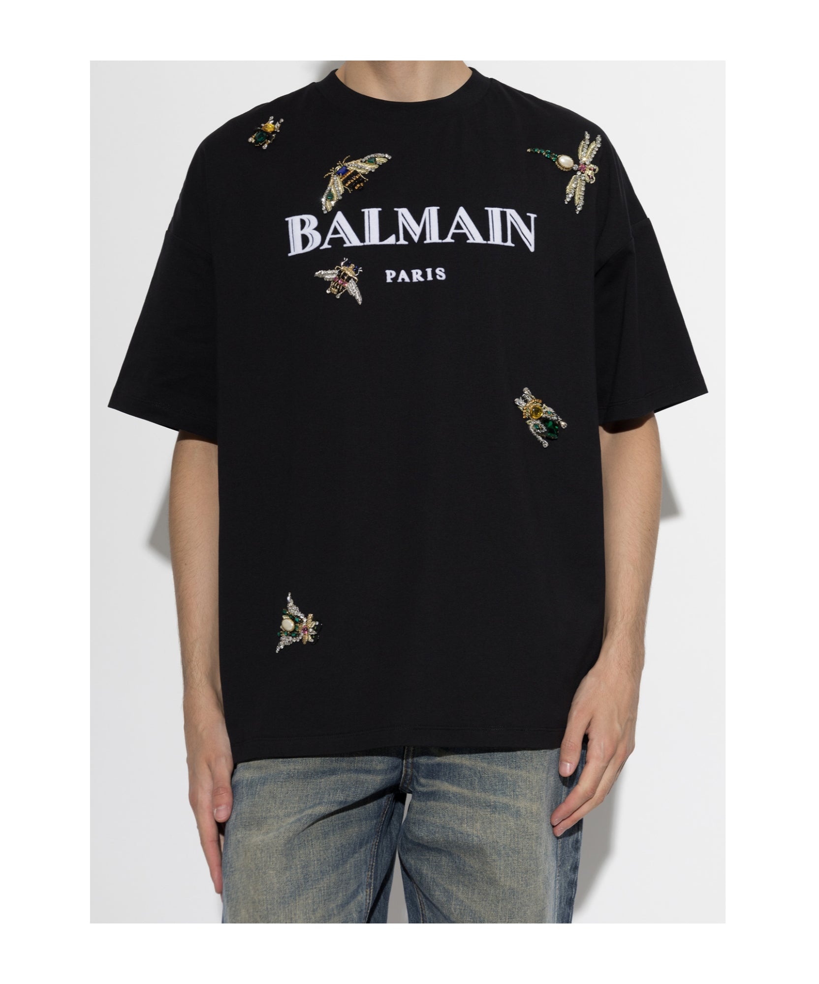 Balmain logo print t shirt