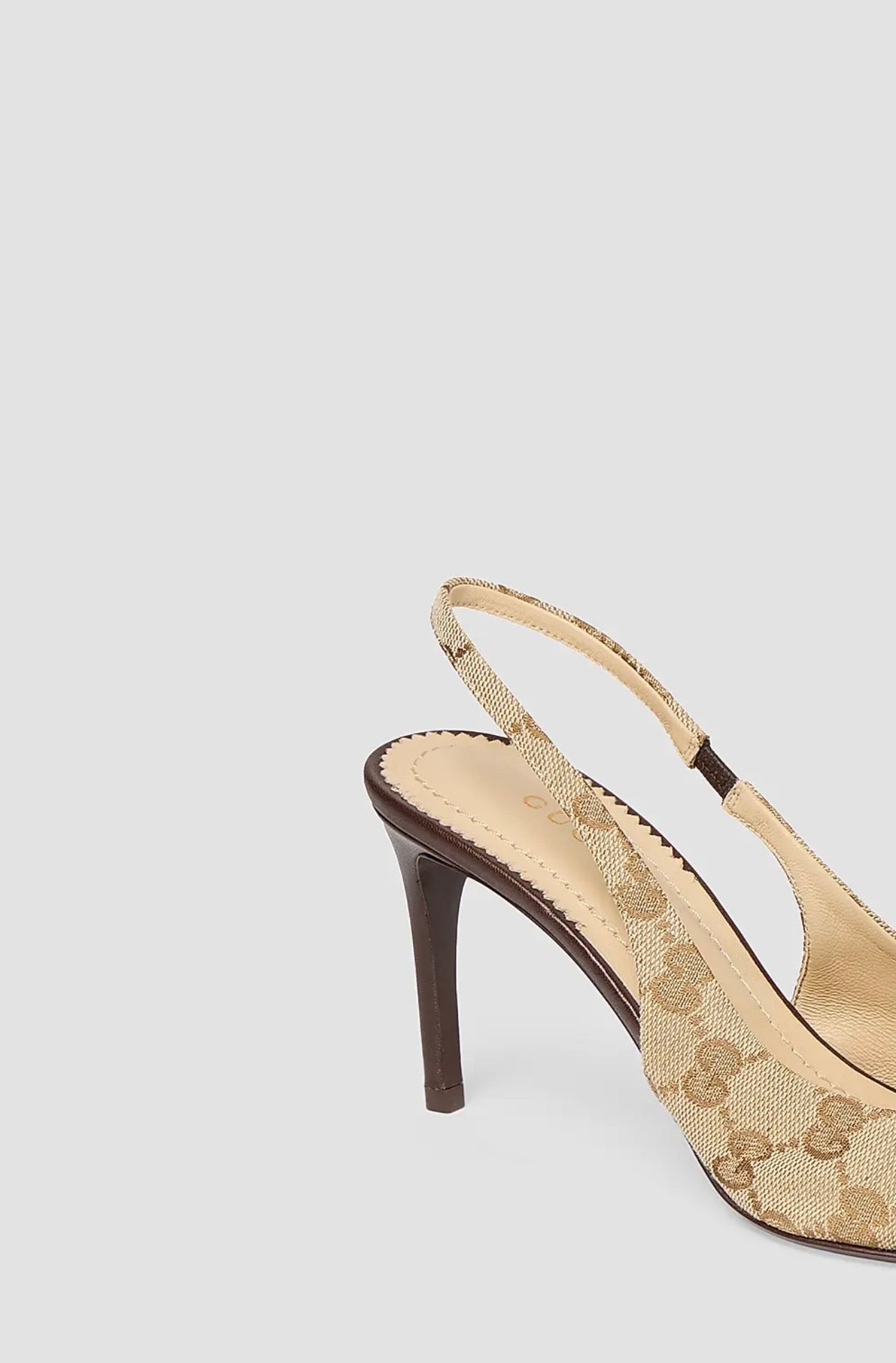 Gucci  Donna 80MM GG Canvas Slingback Pumps