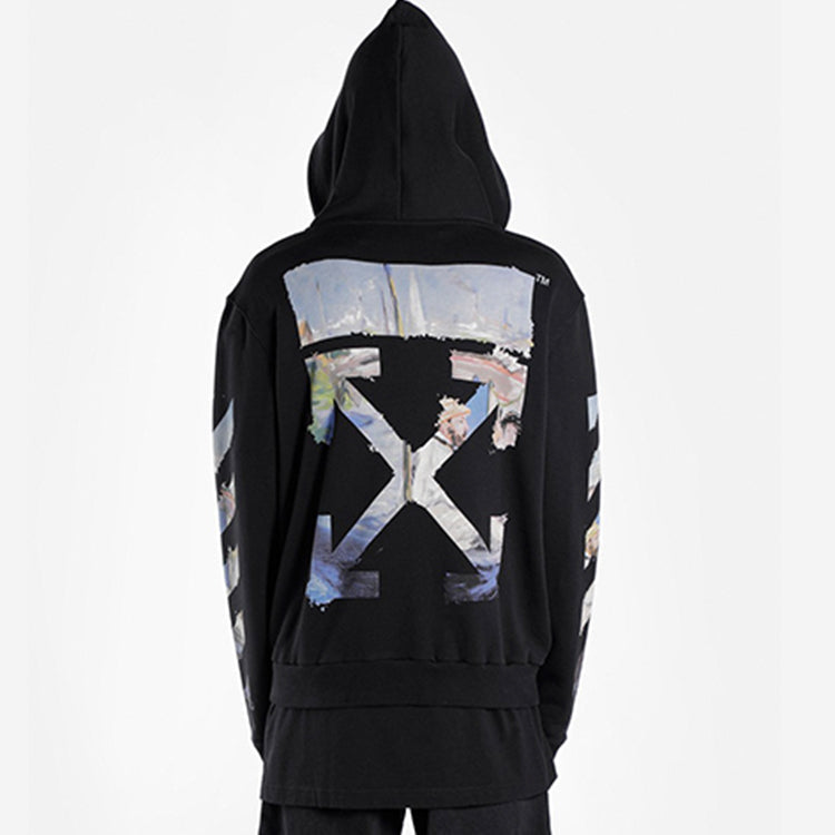 Off-White diagonal arrow print zipped cotton OMBE001R190030121088