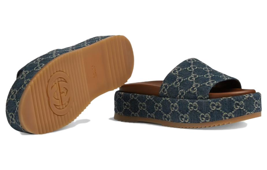 (WMNS) Gucci Angelina Platform 55 mm Sandal 'Jacquard Denim' 623212-2KQ00-4402