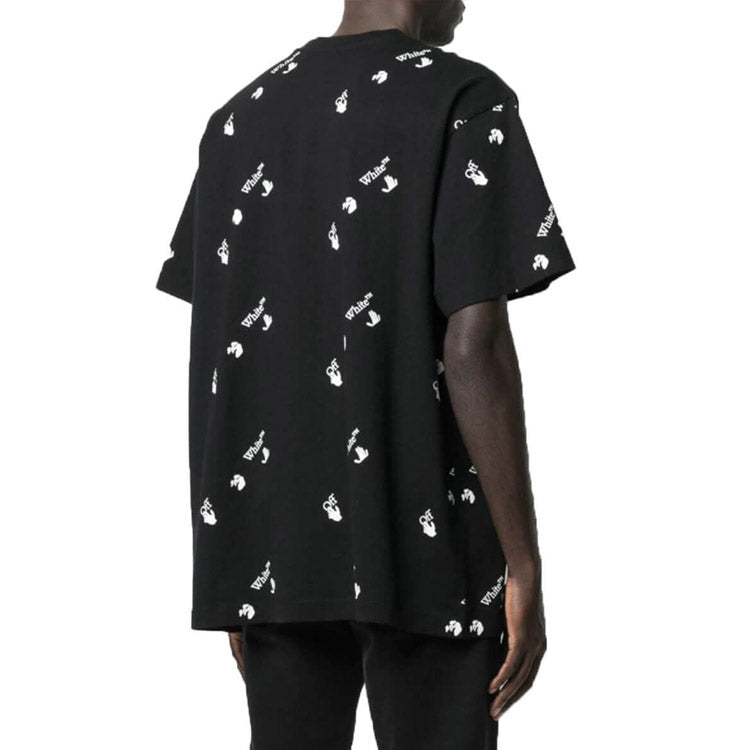 Off-White Logo Printing Short Sleeve Loose Fit Black OMAA038R21JER0101001