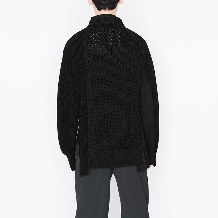 Men's DIOR x Sacai Crossover FW21 Knit Jacket Black 213M439AT453-C989