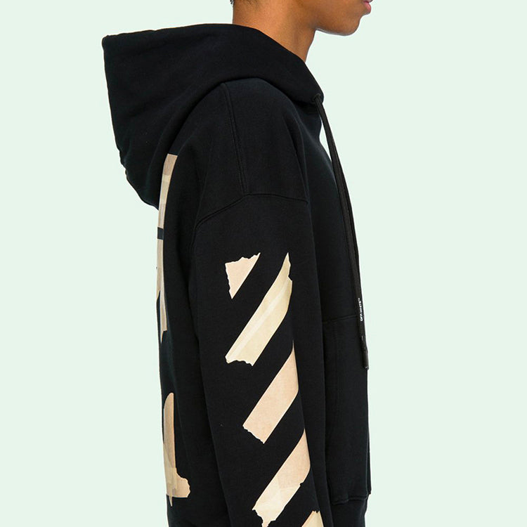 Off-White Tape Arrows Over Hoodie 'Black/Beige' OMBB037R20E300021048