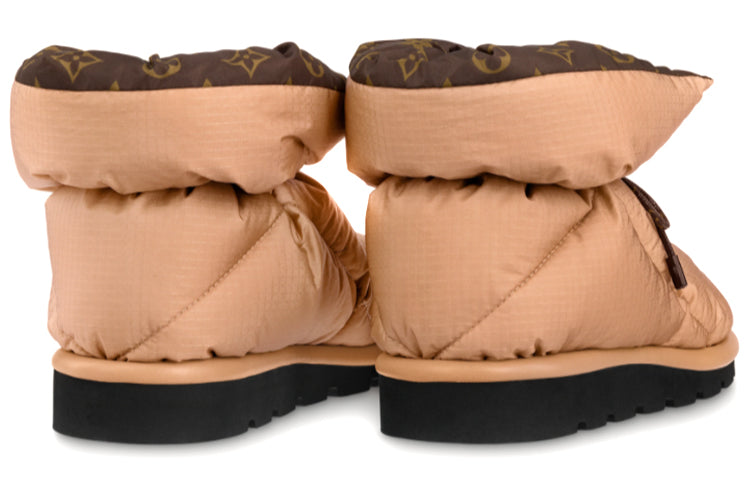 (WMNS) LOUIS VUITTON Pillow Comfort Ankle Boots 'Beige with Brown Monogram Collar' 1A8T4E