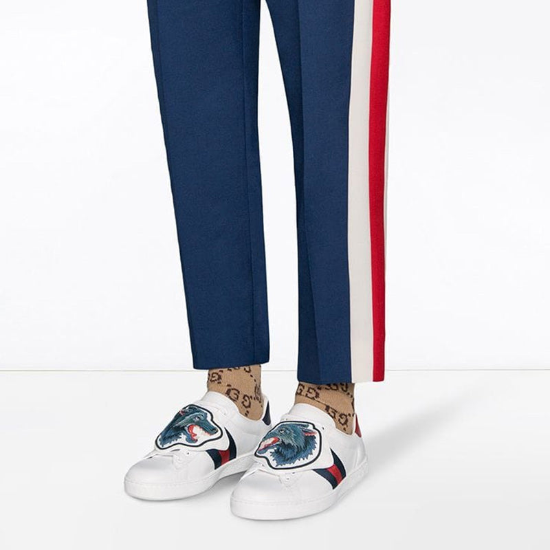 Gucci Ace Sneakers With Removable Wolf Patches 'White' 497130-0FI10-9060