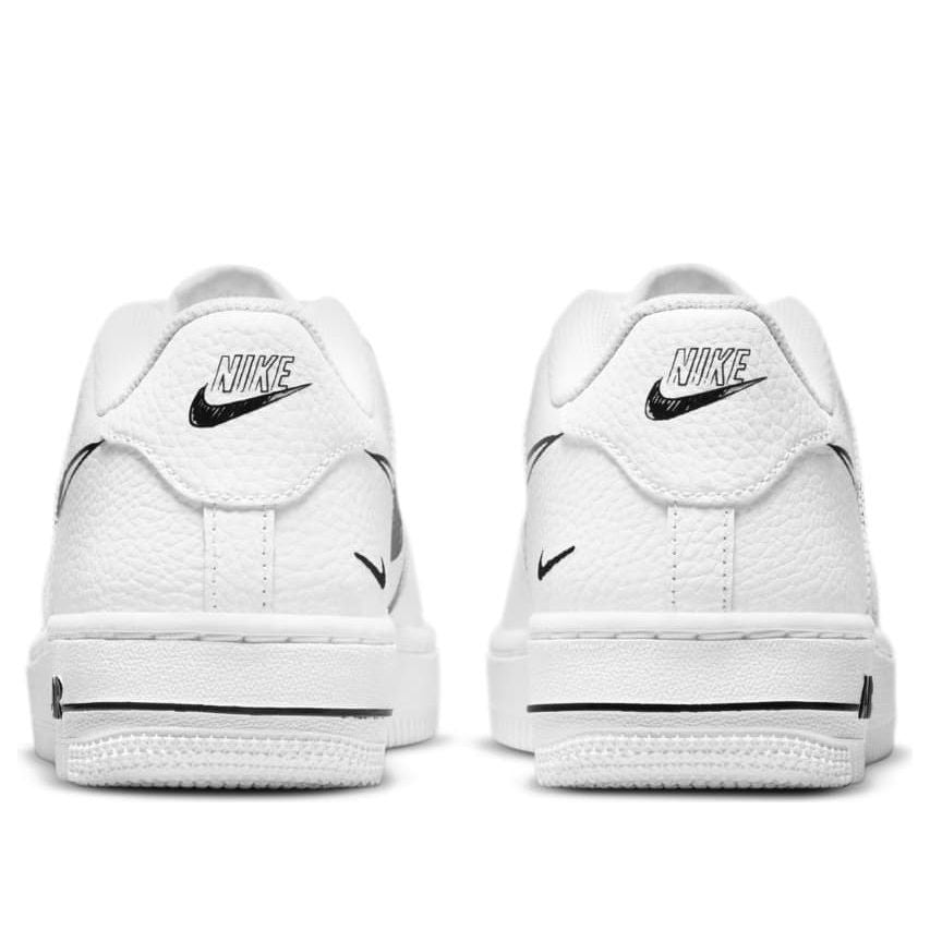 (GS) Nike Air Force 1 Low 'Doodle Swoosh - White Black' DM3177-100