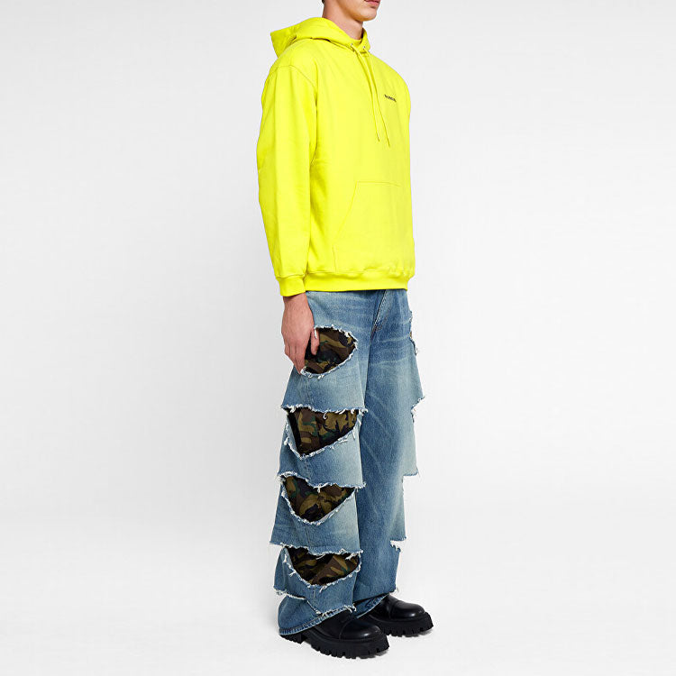 Balenciaga Medium Fit Logo Hoodie 'Yellow' 600583TIV847440