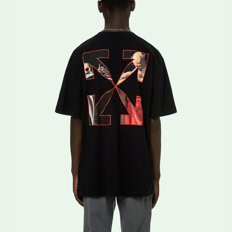 Off-White Caravaggio Short-Sleeve Over Tee 'Black/Red' OMAA038R21JER0031025
